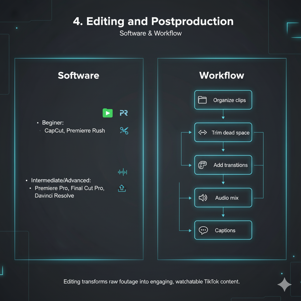 TikTok vertical video editing workflow