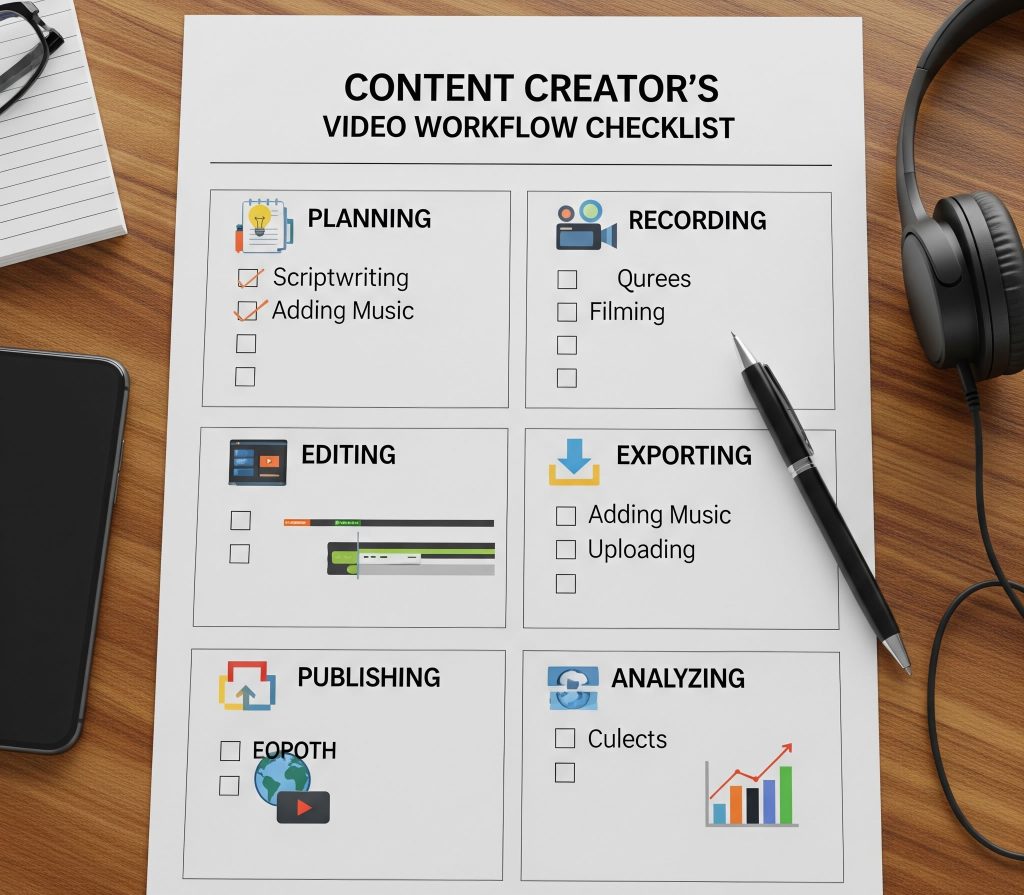 YouTube content creation workflow